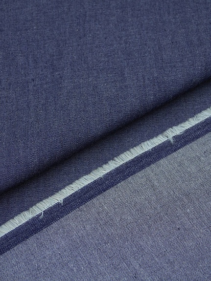 Сорочечная джинсовая ткань цв.Чернильно-синий, СОРТ2, ш.1.45м, хлопок-50%, вискоза-50%, 135гр/м.кв