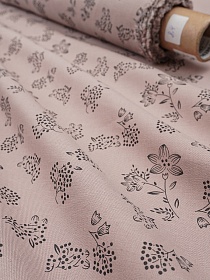 Плательный хлопок "Вербена" цв.бледный серо-лиловый, СОРТ2, ш.1.46м, хлопок-100%, 115гр/м.кв