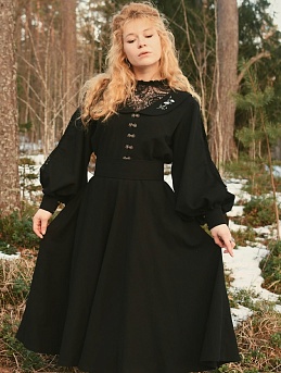 Платье из плательного хлопка и кружевного полотна