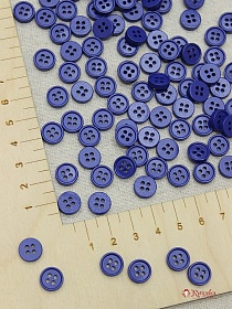 Пуговица пластмасса, цв.темно-васильковый, 10мм, 4 отверстия