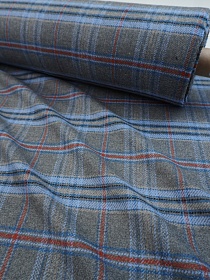 Шерсть пальтово-костюмная Твид "Клетка" цв.серый, ш.1.5м, шерсть-10%, п/э-90%, 350гр/м.кв