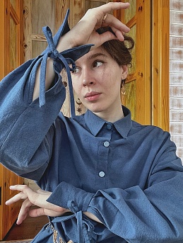 Рубашка из хлопка крэш цв.этнографический