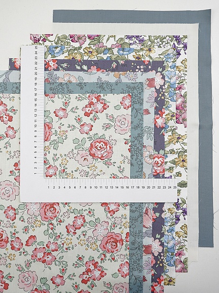 Набор тканей для рукоделия "Сатин: Богатство цветов", 45*30 см, 8 шт