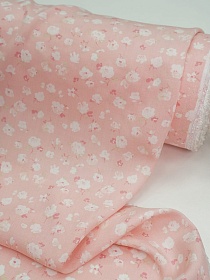 Штапель "Рослини" цв.светло-лососевый, ш.1.45м, вискоза-100%, 105гр/м.кв