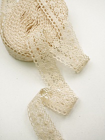 Кружево цв.суровый, ш.25мм, хлопок-100%, 10м, рис.149/3