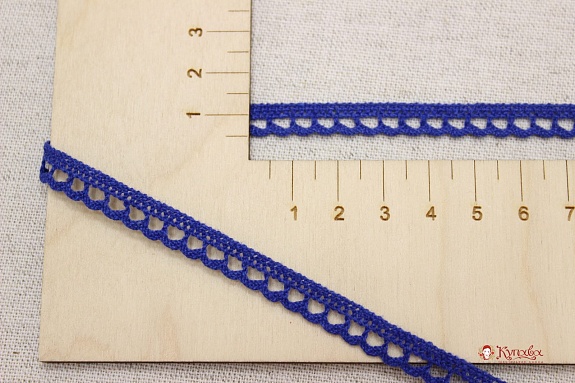 Кружево цв.василек, ш.0.8мм, хлопок-90%, п/э-10%