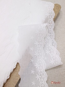 Шитье цв.молочно-белый (общая ширина 65мм, ширина вышивки 40мм), хлопок-100%, батист