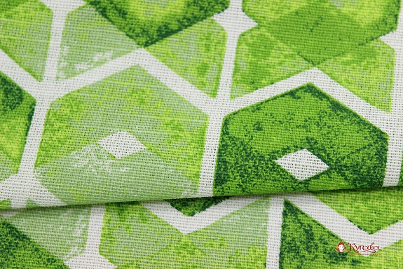 Полулен "Тропический орнамент", ш.1.5м, лен-30%, хл-70%, 140гр/м.кв