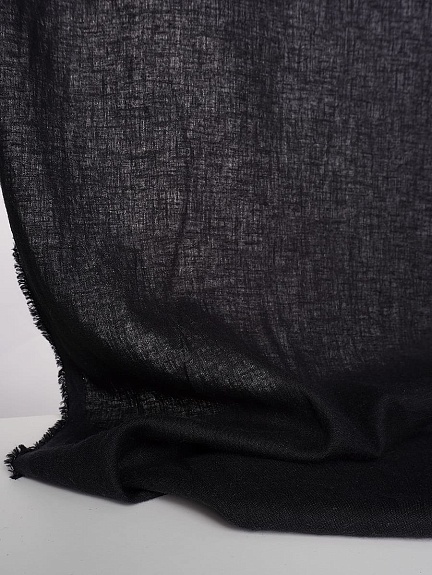 Лен с вискозой с эффектом мятости цв.Черный, ш.1.45м, лен-56%, вискоза-44%, 145гр/м.кв