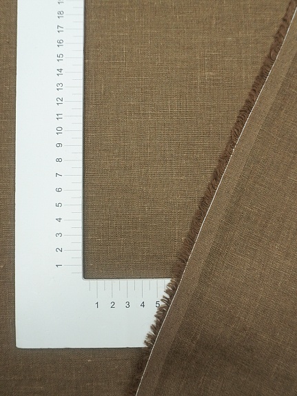 Лен костюмный с эффектом мятости цв.Бежево-коричневый, ш.1.45м, лен-100%, 190гр/м.кв