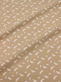 Теплый хлопок "Мелкие листочки на песочном", ш.1.5м, хлопок-100%, 160гр/м.кв