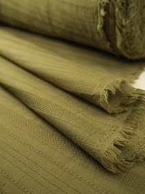 Фактурный хлопок "Рельефные полоски" цв.оливковый хаки, ш.1.45м, хл-100%, 110гр/м.кв
