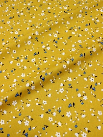Импорт. хлопок "Цветочная полянка" цв.светло-горчичный, ш.1.45м, хлопок-100%, 100гр/м.кв