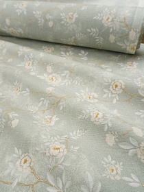 Ткань Дак "Весенний винтаж" цв.морозно-мятный, ш.1.8м, хлопок-65%, п/э-35%, 210гр/м.кв