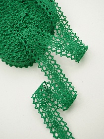 Кружево цв.изумрудно-зеленый, ш.19мм, хлопок-90%, п/э-10%, 10м, ри.047/31