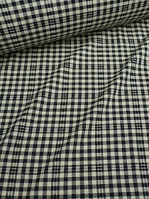 Фуле "Клетка" цв.черный/телесно-бежевый, ш.1.45м, хлопок-100%, 150гр/м.кв