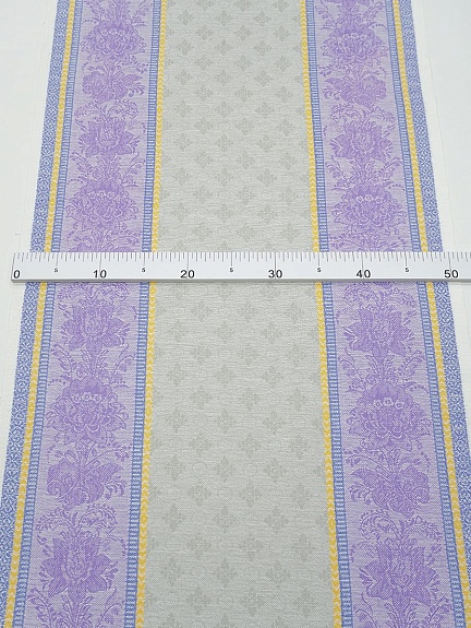 Холст полотенечный жаккард "Валенсия" цв.серый/сиреневый, ш.0.5м, лен-30%, хл-70%, 210гр/м.кв