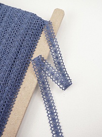 Кружево цв.джинсовый с фиолетовым оттенком, ш.19мм, хлопок-90%, п/э-10%, рис.047/21