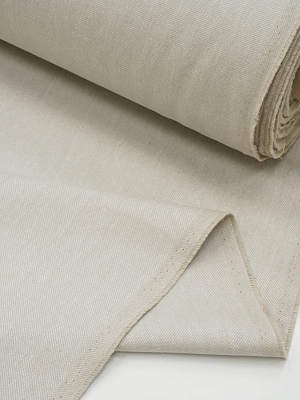 Полульняная саржа цв.Суровый, ш.1.5м, лен-50%, хлопок-50%, 245гр/м.кв