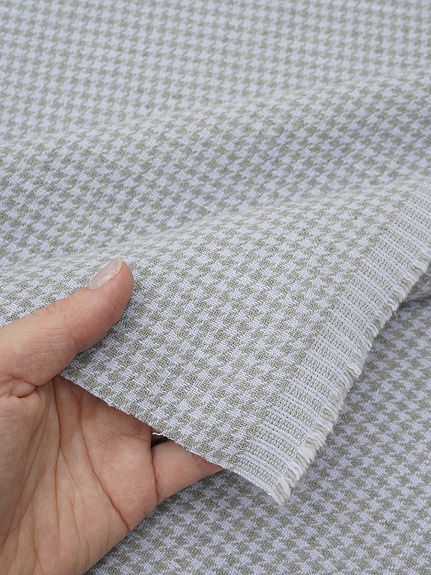 Лен костюмный с эф.мятости "Гусиная лапка" цв.св.голубой/серый, ш.1.45м, лен-100%, 350гр/м.кв