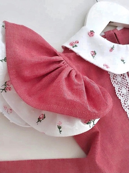 Платье и чепчик из вареного хлопка для ребенка