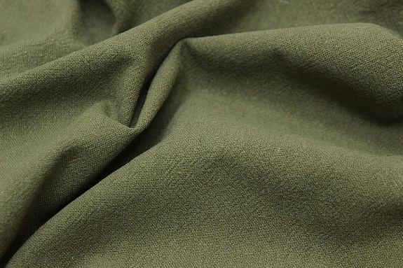 Хлопок крэш цв.Темный болотно-зеленый винтаж, СОРТ2, ш.1.38м, хлопок-100%, 160гр/м.кв