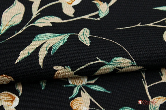 Плательная вискоза "Грета" цв.черный, ш.1.48м, вискоза-100%, 145гр/м.кв