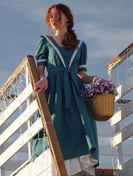 Платье из хлопкольна в морском стиле