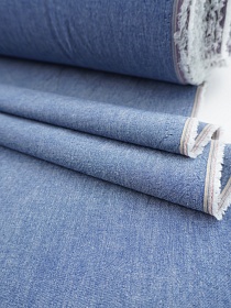 Вареный (стираный) хлопок цв.Темно-васильковый меланж, ш.2.5м, хлопок-100%, 115гр/м.кв