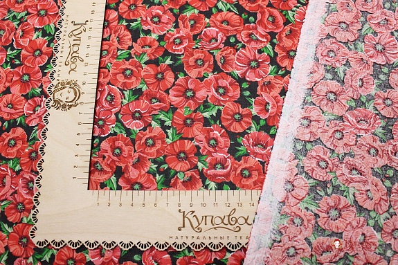 Бязь "Маки", ш.1.5м, хлопок-100%, 140гр/м.кв