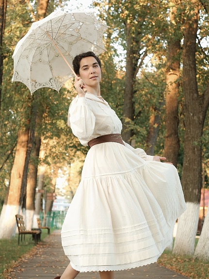 Нежное платье из Фактурного хлопка "Шарики"