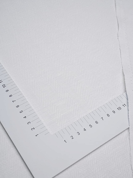 Полульняной жаккард "Елочка" цв.белый, ш.1.6м, лен-50%, хлопок-50%, 210гр/м.кв