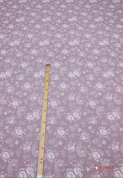 Поплин "Цветочный туман на св.серо-лиловой дымке-2", ш.2.2м, хлопок-100%, 105гр/м.кв