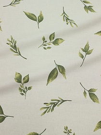 Полулен-Сатин "Зеленая листва", ш.2.2 м, лен-22%, хлопок-78%, 185гр/м.кв