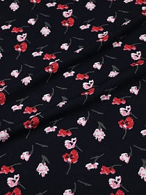 Штапель Премиум "Изольда" цв.черный, ш.1.45м, вискоза-100%, 120гр/м.кв