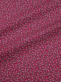 Импорт. хлопок "Россыпь розовых цветочков на бордово-малиновом", ш.1.5м, хл-100%, 95гр/м.кв