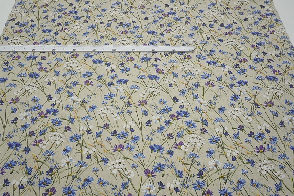 Полулен "Васильковый шелк" (на суровом), ш.1.5м, лен-30%, хлопок-70%, 140гр/м.кв