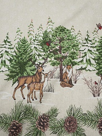 Полулен "Зимняя встреча" (на суровом), ш.1.5м, лен-30%, хлопок-70%, 140гр/м.кв