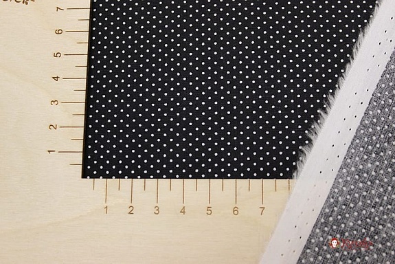 Мерный лоскут (ткань в отрезах) - Импорт. хлопок "Пшено-4 на черном", ш.1.48м, хл-100%, 105гр/м.кв