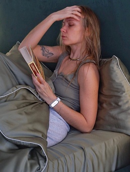 Постельное белье из тенселя в цвете сухая трава