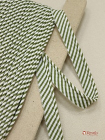 Кант отделочный (узкая полоска) цв.хаки, ш.15мм/3мм, хлопок-100%