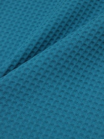 Вафельное премиум-полотно "Italy" цв.Насыщенная морская волна, ш.1.5м, хлопок-100%, 240гр/м.кв