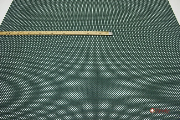 Сатин "Маленькие белые звездочки на т.зеленом", ш.1.61м, хлопок-100%, 120гр/м.кв