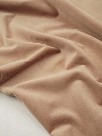 Бархат Премиум "Элит" цв.Песочный, ш.1.45м, хлопок-100%, 250гр/м.кв