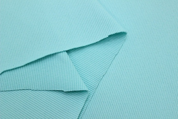 Кашкорсе цв.Нежно-бирюзовый с мятным оттенком, ш.1.2м (0.6м*2 чулок), Пенье, хлопок-95%, лайкра-5%