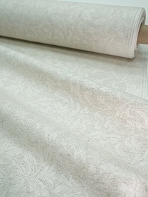 Полульняной жаккард "Перепев" цв.бежево-молочный, ш.1.6м, лен-50%, хлопок-50%, 210гр/м.кв