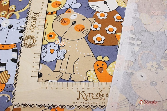 Бязь "Коты", ш.1.5м, хлопок-100%, 138гр/м.кв