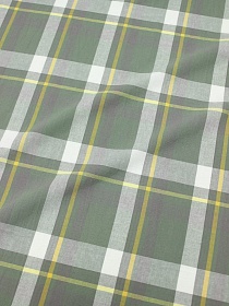 Вареный (стираный) хлопок "Тройная клетка на т.морозно-зеленом", ш.2.5м, хл-100%, 115гр/м.кв