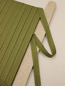 Лента саржевая цв.хаки, ш.13мм, хлопок-100%