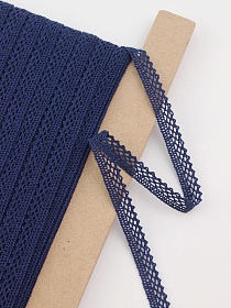 Кружево цв.т.сине-фиолетовый, ш.10мм, хлопок-90%, п/э-10%, рис.129/24